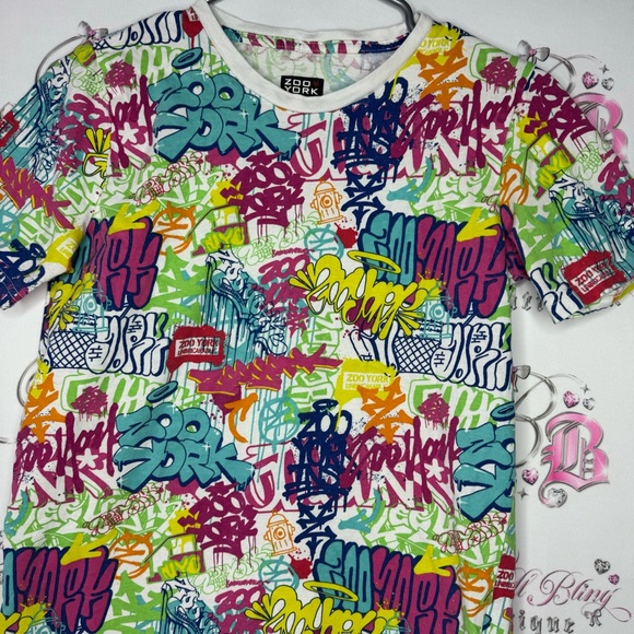 Zoo York tshirt tee graffiti spray paint style tattoo art work graffiti artist - Picture 2 of 7